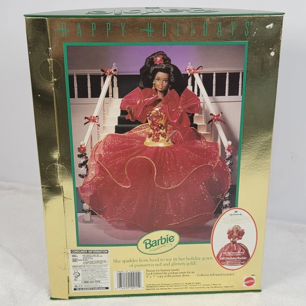 1993 Happy Holidays African American Barbie Doll Special Edition Mattel 10911